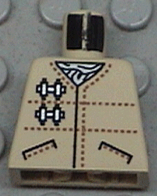 Torso SW Hoth Rebel Jacket with Pockets and Brown Dotted Lines over White Scarf Pattern