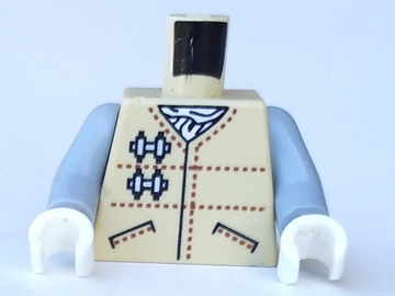 Torso SW Hoth Rebel Jacket with Pockets and Brown Dotted Lines over White Scarf Pattern / Light Bluish Gray Arms / White Hands