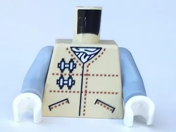 Torso SW Hoth Rebel Jacket with Pockets and Brown Dotted Lines over White Scarf Pattern / Light Bluish Gray Arms / White Hands