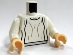 Torso SW Loose Dress Light Bluish Gray Folds Pattern (Leia) / White Arms / Light Nougat Hands