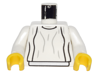 Torso SW Loose Dress Light Gray Folds Pattern (Leia) / White Arms / Yellow Hands