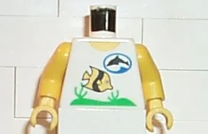 Torso Divers Dolphin Logo and Fish Pattern / Yellow Arms / Yellow Hands