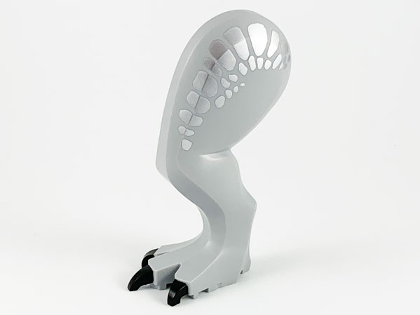 Dinosaur Leg Large (Rear) Tyrannosaurus rex Left with Black Pin with Black Claws and Silver Scales Pattern