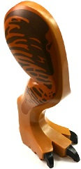 Dinosaur Leg Large (Rear) Tyrannosaurus rex Right with Black Pin with Black Claws and Brown and Dark Orange Stripes Pattern