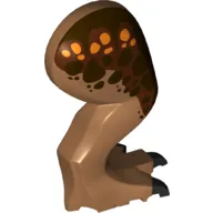 Dinosaur Leg Large (Rear) Tyrannosaurus rex Right with Black Pin with Black Claws and Dark Brown and Orange Spots over Reddish Brown Pattern