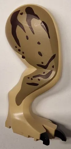 Dinosaur Leg Large (Rear) Tyrannosaurus rex Right with Black Pin with Black Claws, Dark Brown Stripes and Nougat Scars on Dark Tan Pattern