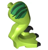 Dinosaur Leg Large (Rear) Raptor Right with Pin with Black Claws and Dark Green Stripes over Green Pattern