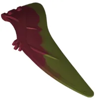 Dinosaur Wing Pteranodon - Left with Marbled Dark Olive Green Pattern