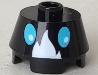 Cone 2 x 2 Truncated with White Flame and Medium Azure Eyes Pattern