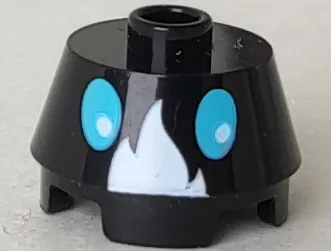 Cone 2 x 2 Truncated with White Flame and Medium Azure Eyes Pattern