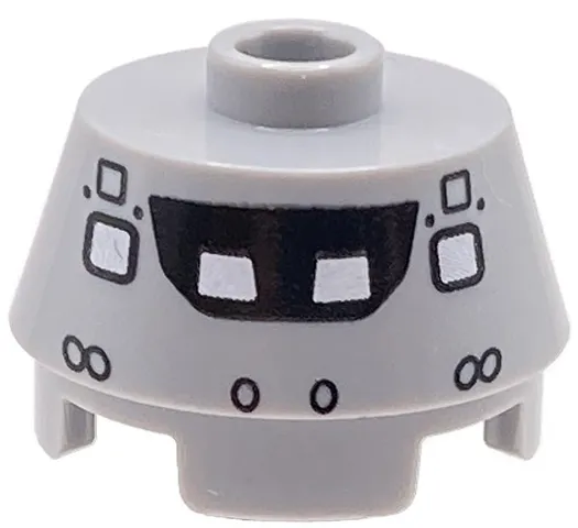 Cone 2 x 2 Truncated with Black and White Cockpit Window, Circles, Hatch, NASA Logo and United States Flag Pattern