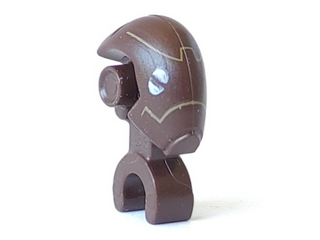 Minifigure, Head, Modified Mechanical with White Eyes and Dark Tan Lines Pattern (SW Commando Droid)
