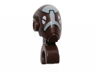 Minifigure, Head, Modified Mechanical with White Eyes and White and Black Pattern (SW Commando Droid Captain)