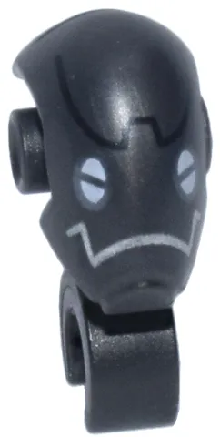 Minifigure, Head, Modified Mechanical with White Eyes and Silver and Black Lines Pattern (SW Commando Droid)