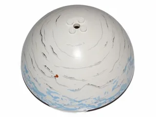 Cylinder Hemisphere 11 x 11, Studs on Top with Light Bluish Gray and Medium Blue Planet Pattern (SW Hoth)