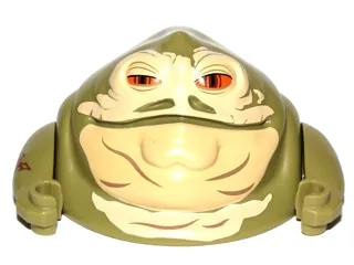 Body SW Hutt Adult - Torso and Head with Arms with Tan Face, Orange Eyes and Dark Tan Wrinkles Pattern