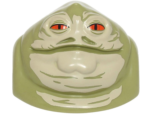 Body SW Hutt Adult - Torso and Head with Tan Face, Orange Eyes and Dark Bluish Gray Wrinkles on Back Pattern