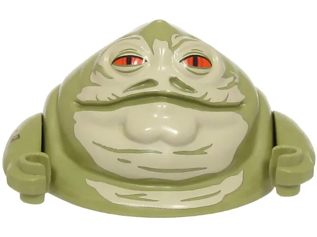 Body SW Hutt Adult - Torso and Head with Arms with Tan Face, Orange Eyes and Dark Bluish Gray Wrinkles on Back Pattern