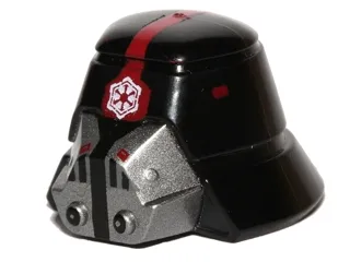 Minifigure, Headgear Helmet SW Sith Trooper with Red Stripe Narrow, Breathing Mask and Imperial Logo Pattern