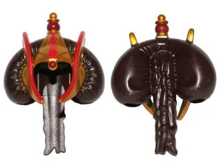 Minifigure, Hair Bun with Braid and Gold Hood with Royal Insignia Pattern (SW Queen Amidala)