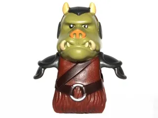 Minifigure, Head, Modified SW Gamorrean with Armor and Belt without Silver Rivets Pattern