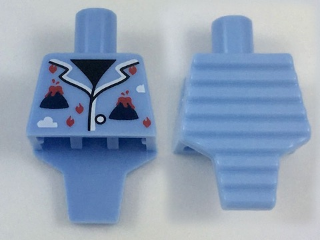 Torso, Modified Short with Ridged Armor with Volcano Pajamas Pattern