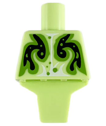 Torso, Modified Short with Ridged Armor with Black Swirl Pattern