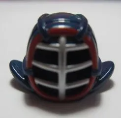 Minifigure, Headgear Helmet Ninjago Kendo with Silver Grille Mask and Dark Red Trim Pattern