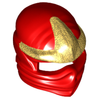 Minifigure, Headgear Ninjago Wrap Type 1 with Gold 3 Point Emblem Pattern