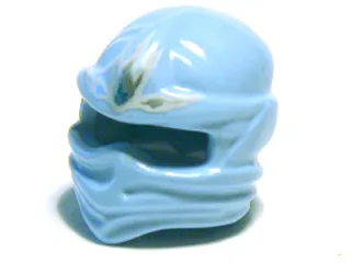 Minifigure, Headgear Ninjago Wrap Type 1 with White, Silver and Metallic Cyan Shards Ice Energy Pattern