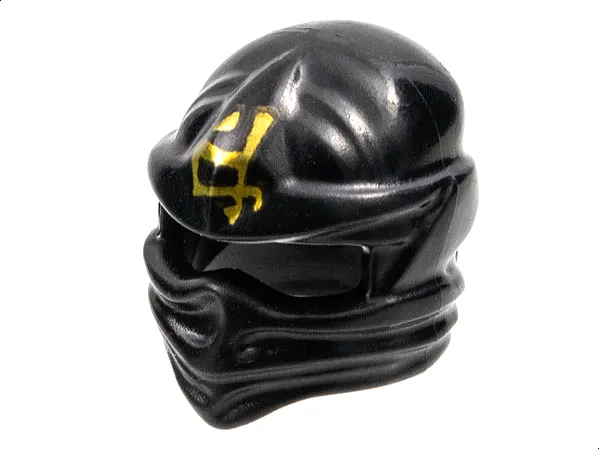 Minifigure, Headgear Ninjago Wrap Type 1 with Gold Ninjago Logogram 'Earth' Pattern