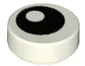 Tile, Round 1 x 1 with Black Eye with Pupil Pattern
