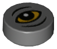Tile, Round 1 x 1 with Eye Erumpent Pattern