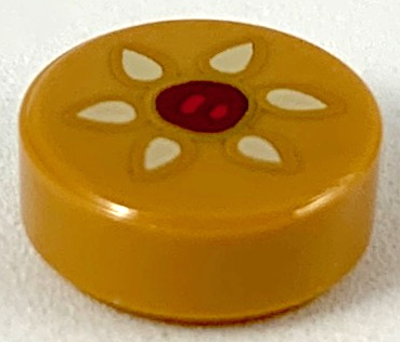 Tile, Round 1 x 1 with Chinese Almond Cookie Pattern