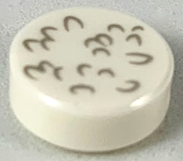 Tile, Round 1 x 1 with Light Bluish Gray Rice Grain Lines Pattern