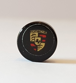 Tile, Round 1 x 1 with Porsche Logo Pattern (Sticker) - Set 42056