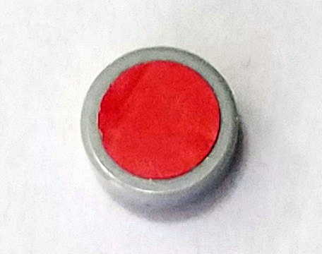 Tile, Round 1 x 1 with Red Circle Pattern (Sticker) - Set 76023