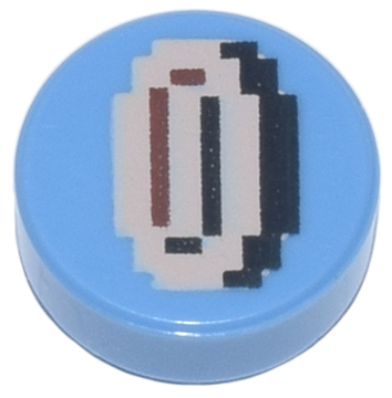 Tile, Round 1 x 1 with Super Mario Pixelated Coin Pattern