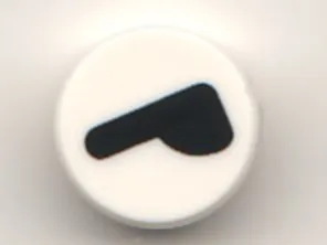 Tile, Round 1 x 1 with Black Winking Eye Pattern