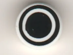 Tile, Round 1 x 1 with Black Circle and Ring Pattern