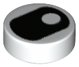 Tile, Round 1 x 1 with Black Eye Squinting with Pupil Vertically Centered Pattern