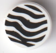 Tile, Round 1 x 1 with Black Zebra Stripes Pattern