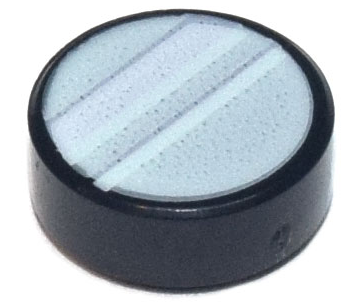 Tile, Round 1 x 1 with White Reflection Lines on Light Aqua Background Pattern (Super Mario Kamek Lens)