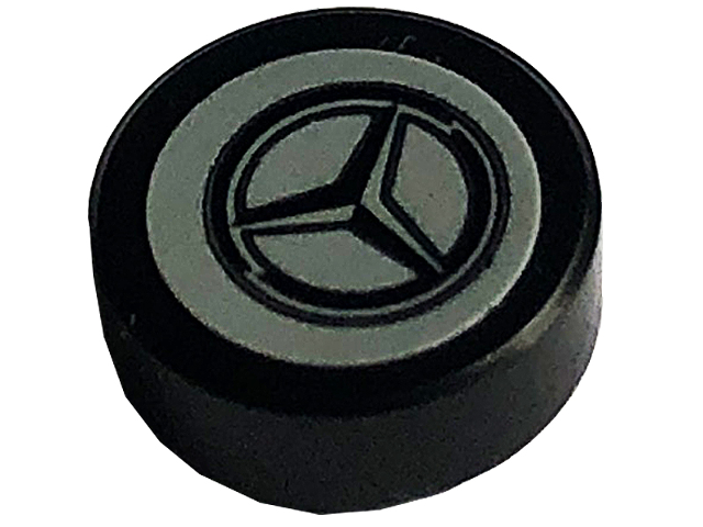 Tile, Round 1 x 1 with Mercedes-Benz Logo Pattern (Sticker) - Set 42129
