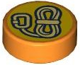 Tile, Round 1 x 1 with Tan Rope with Carabiner on Bright Light Orange Background Pattern