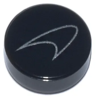 Tile, Round 1 x 1 with Silver McLaren Logo Pattern