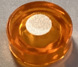 Tile, Round 1 x 1 with Silver Dot Pattern