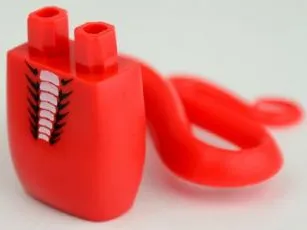 Lower Body, Serpent with Molded Flexible Rubber (Same Color) Tail and Printed White and Black Scales Pattern