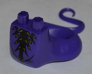 Lower Body, Serpent with Molded Flexible Rubber (Same Color) Tail and Printed Black and Gold Scales Pattern