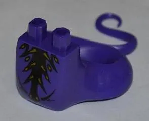 Lower Body, Serpent with Molded Flexible Rubber (Same Color) Tail and Printed Black and Gold Scales Pattern